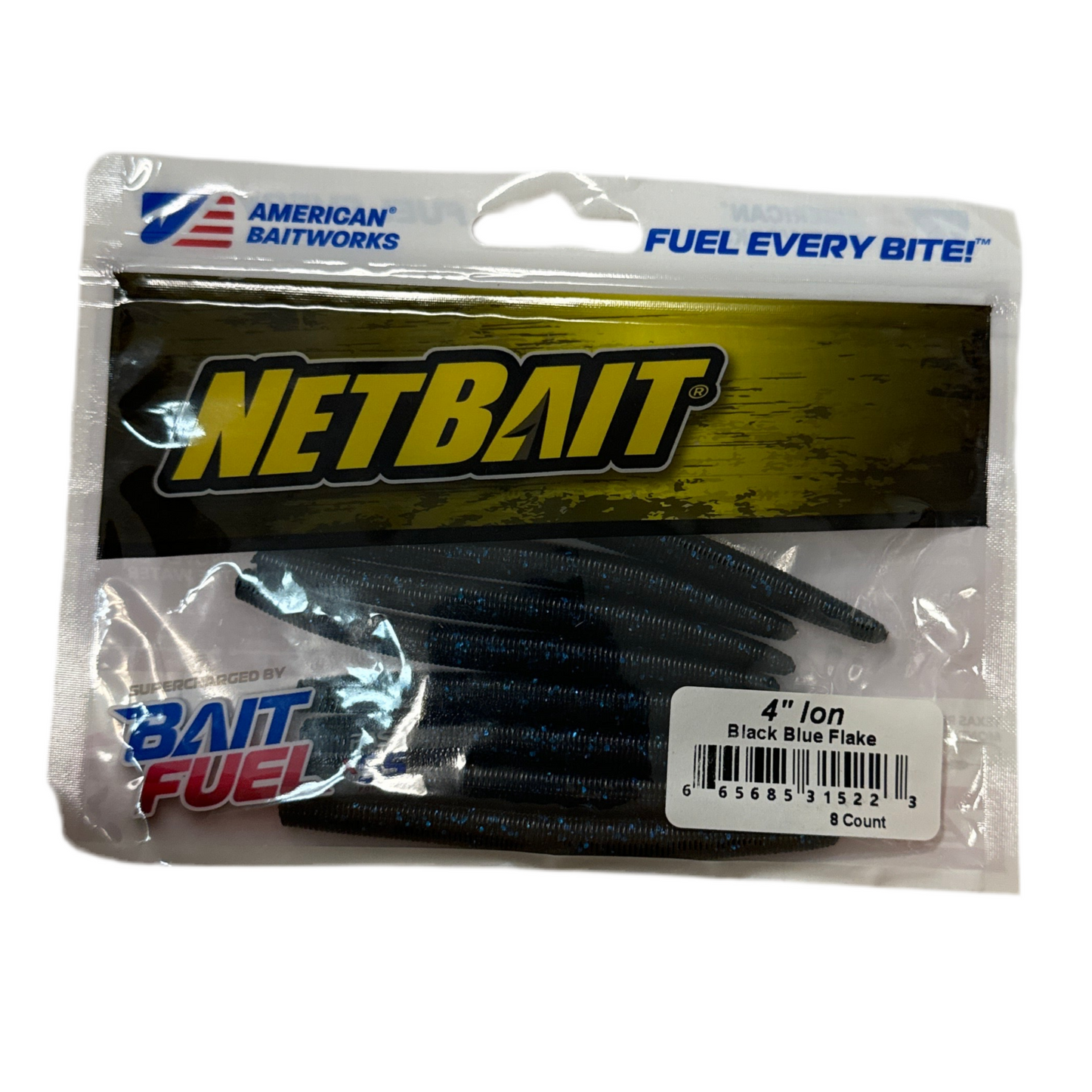 NetBait BaitFuel Ion Soft Stick Bait - 4" Ion - 8 ct - Black Blue Flake