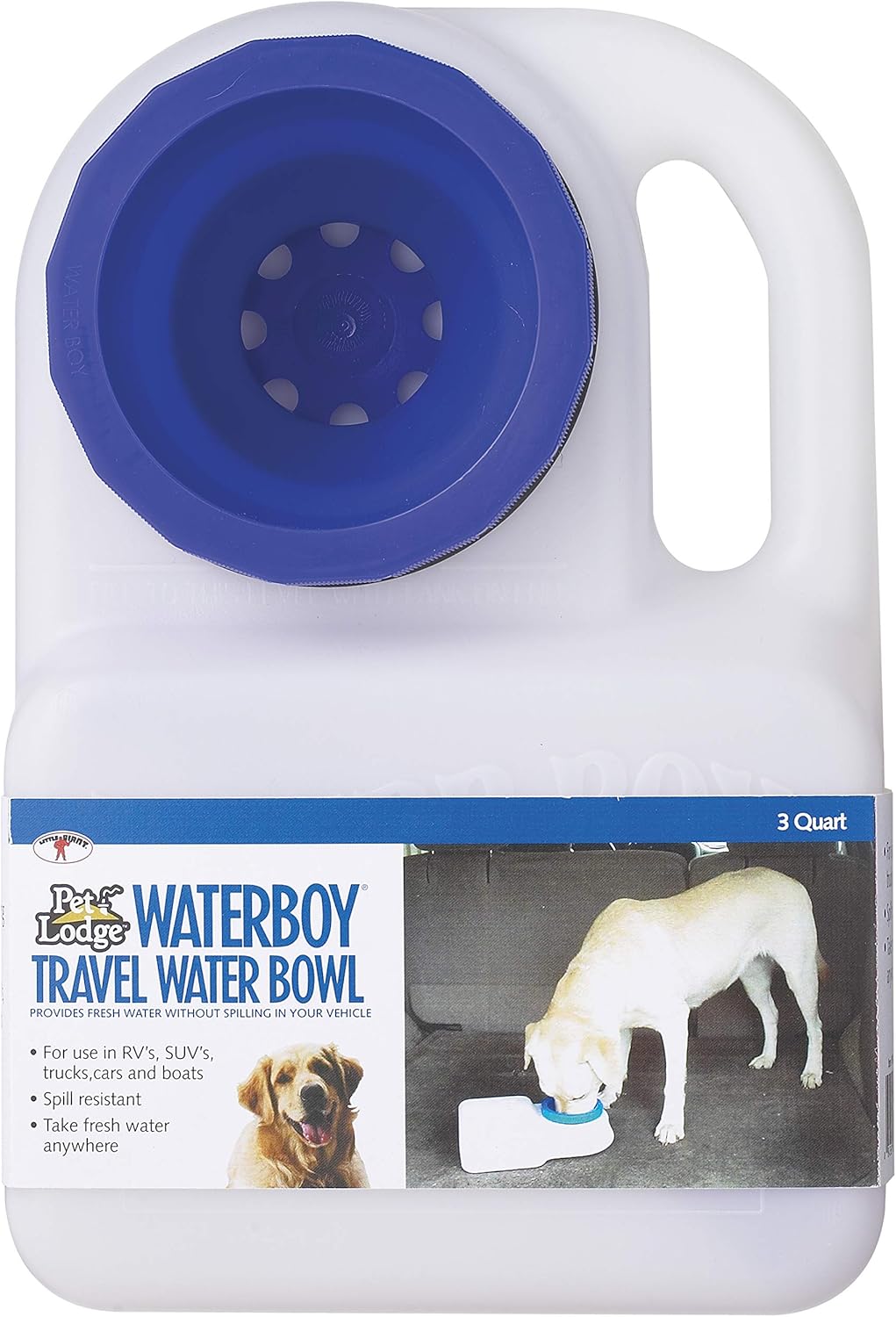 Pet Lodge® On The Go Pet Waterer | Water Boy Travel Tank Pet Waterer | for Cars, RVs and On The Go | 3 Quarts