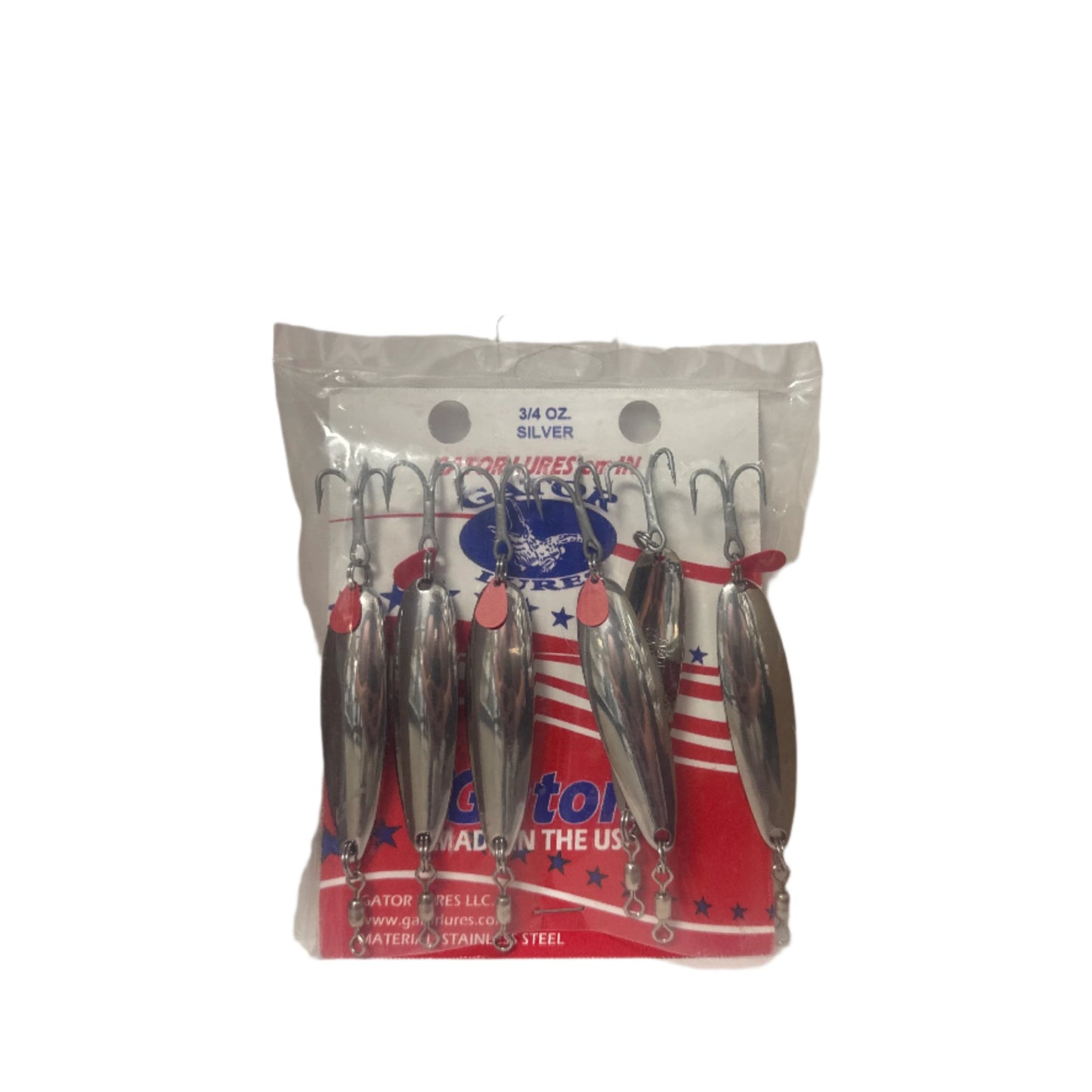 Gator Casting Spoon Lures -3/4 OZ 6 Pack - Silver
