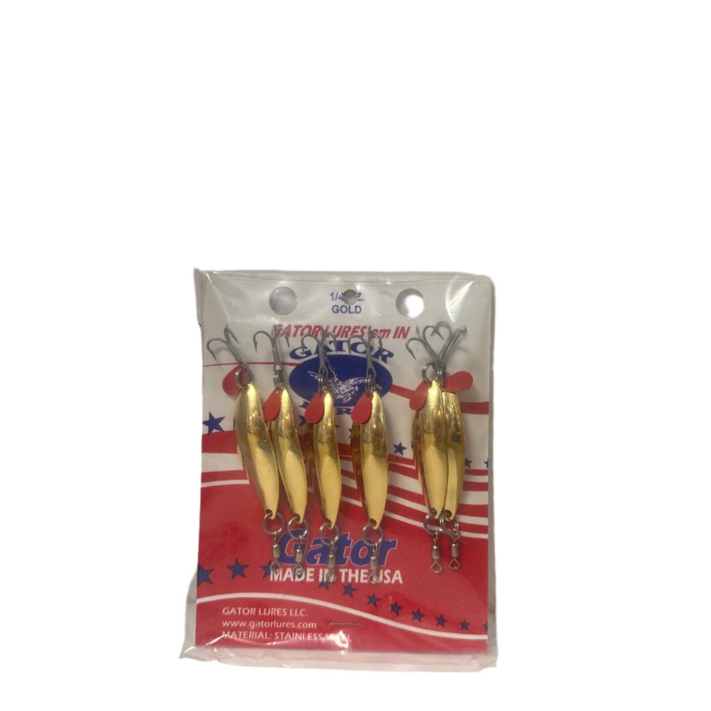 Gator Casting Spoon Lures -1/4 OZ 6 Pack - Gold
