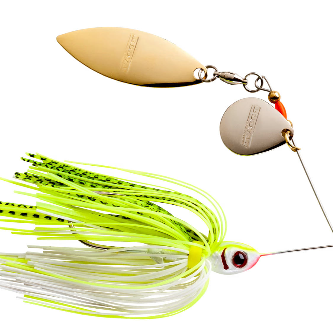 BOOYAH Tandem Blade Spinnerbait 1/z oz - Chartreuse White Shad