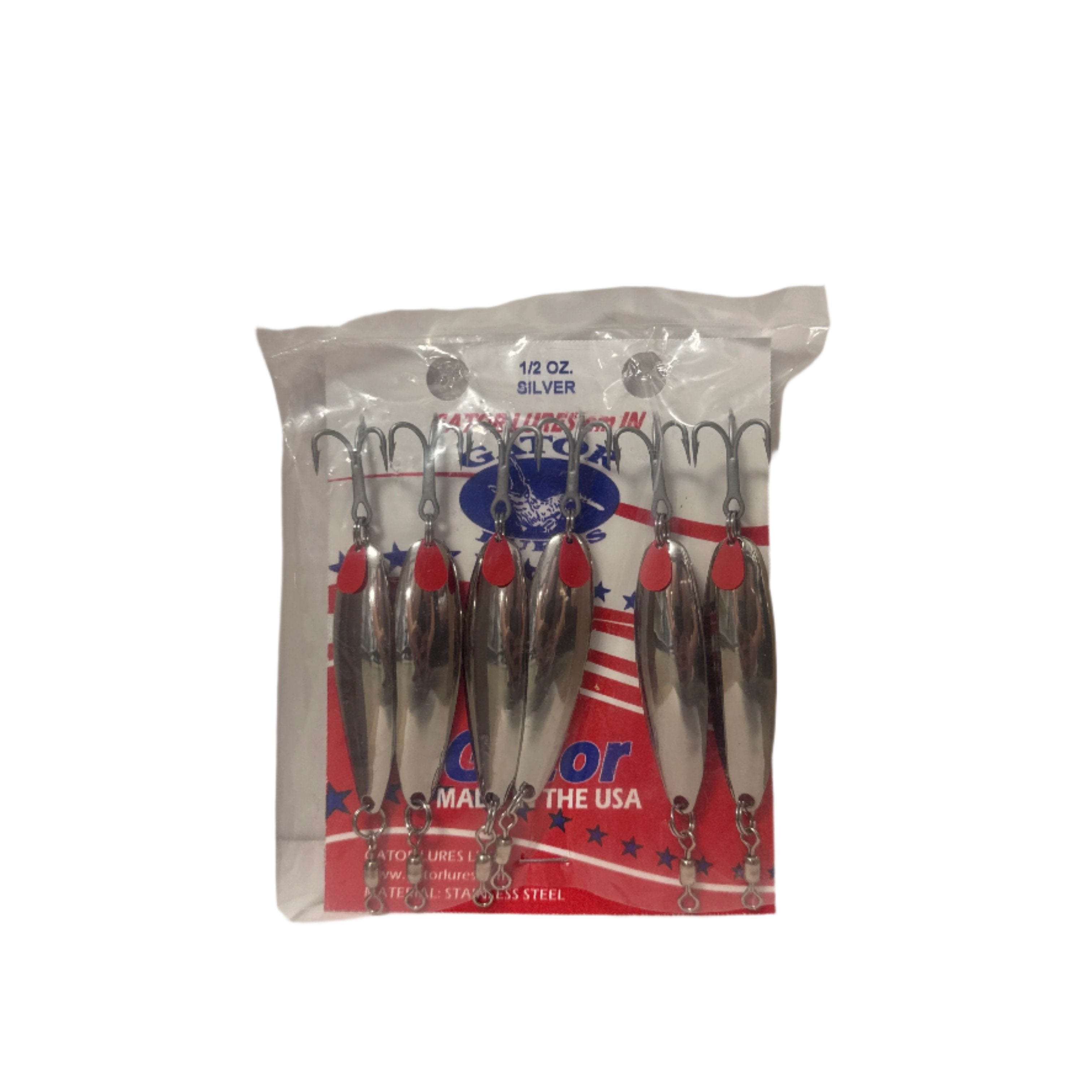 Gator Casting Spoon Lures -1/2 OZ 6 Pack - Silver Dickinson Feed Gator Casting Spoon Lures -1/2 OZ 6 Pack - Silver Dickinson Feed