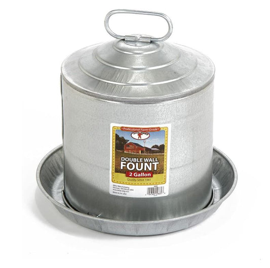 Double Wall Fount Galvanized 2 Gal Waterer