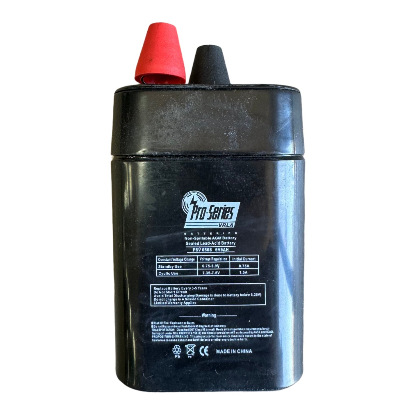 Battery 6V5AH SPRING TOP