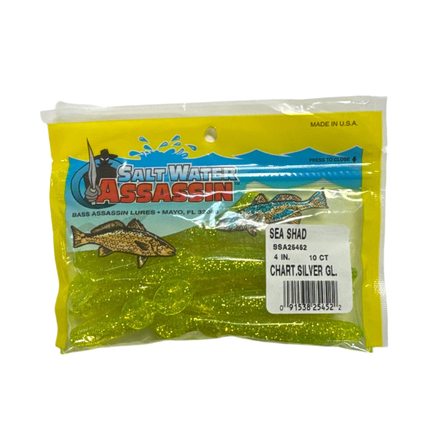 Saltwater Assassin Shad Chart. Silver 4in 10 Ct