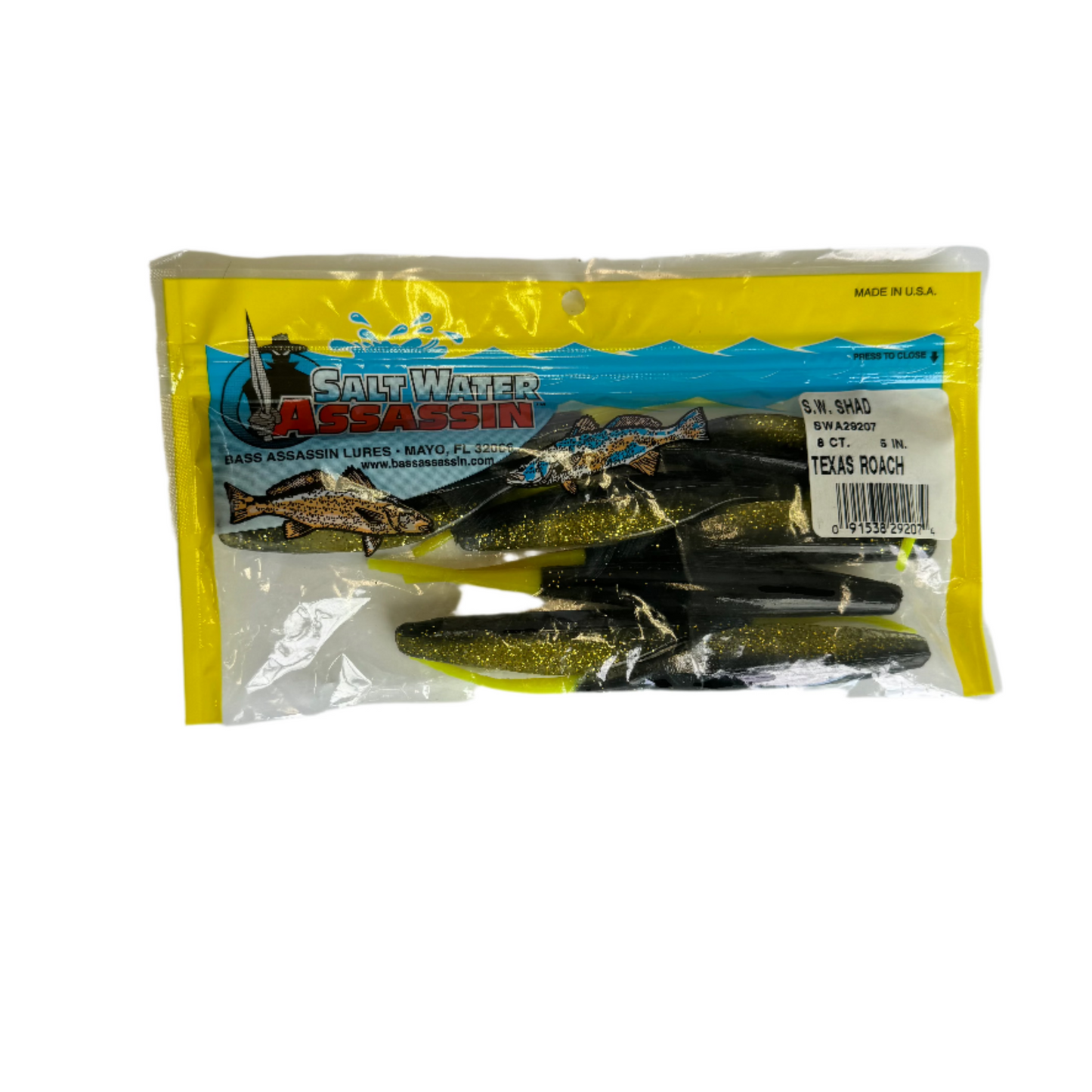 Saltwater Assassin Shad Texas Roach 5in 8 Ct