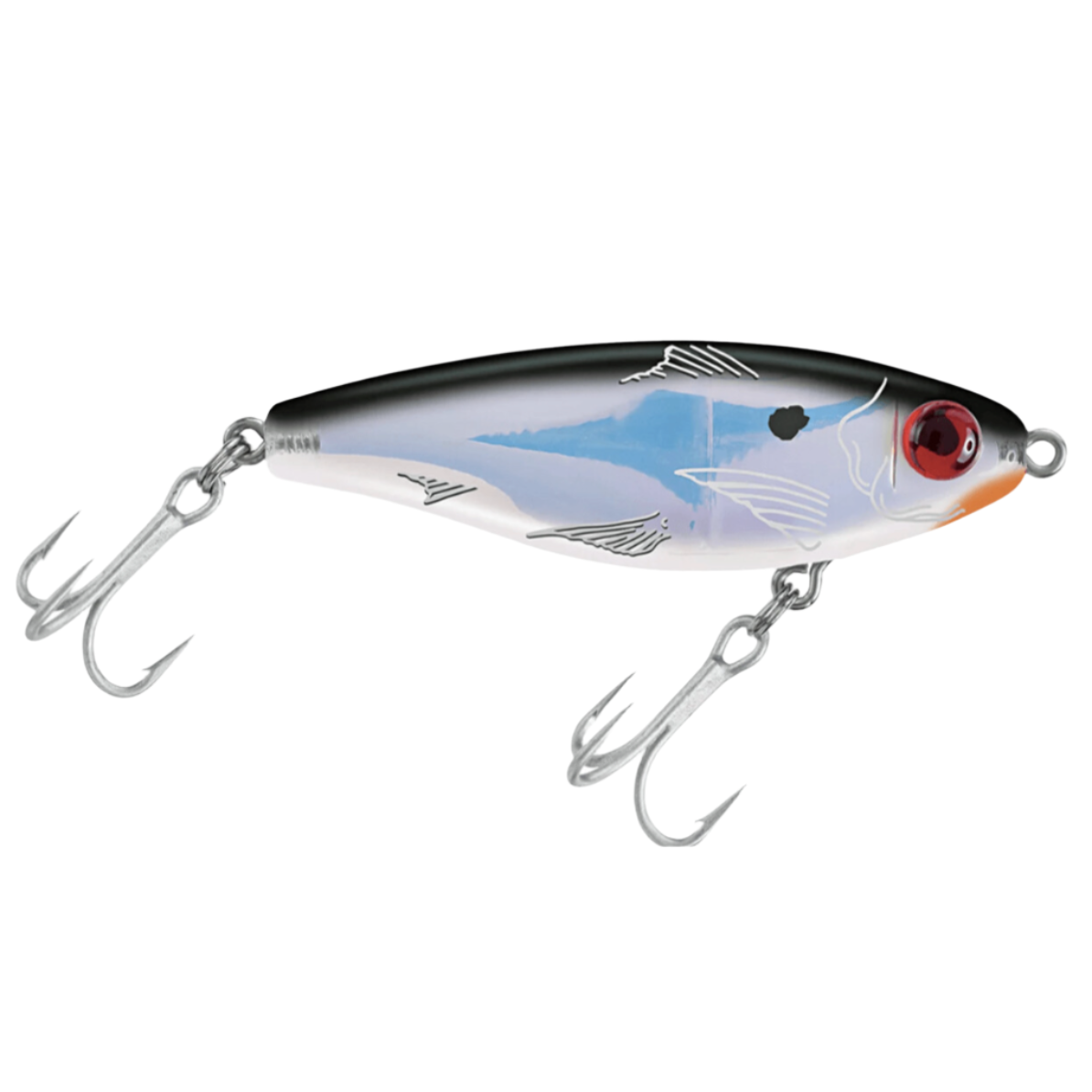 Mirrolure MirrOdine XL 27MR-21 White/Black Suspending Twitchbait
