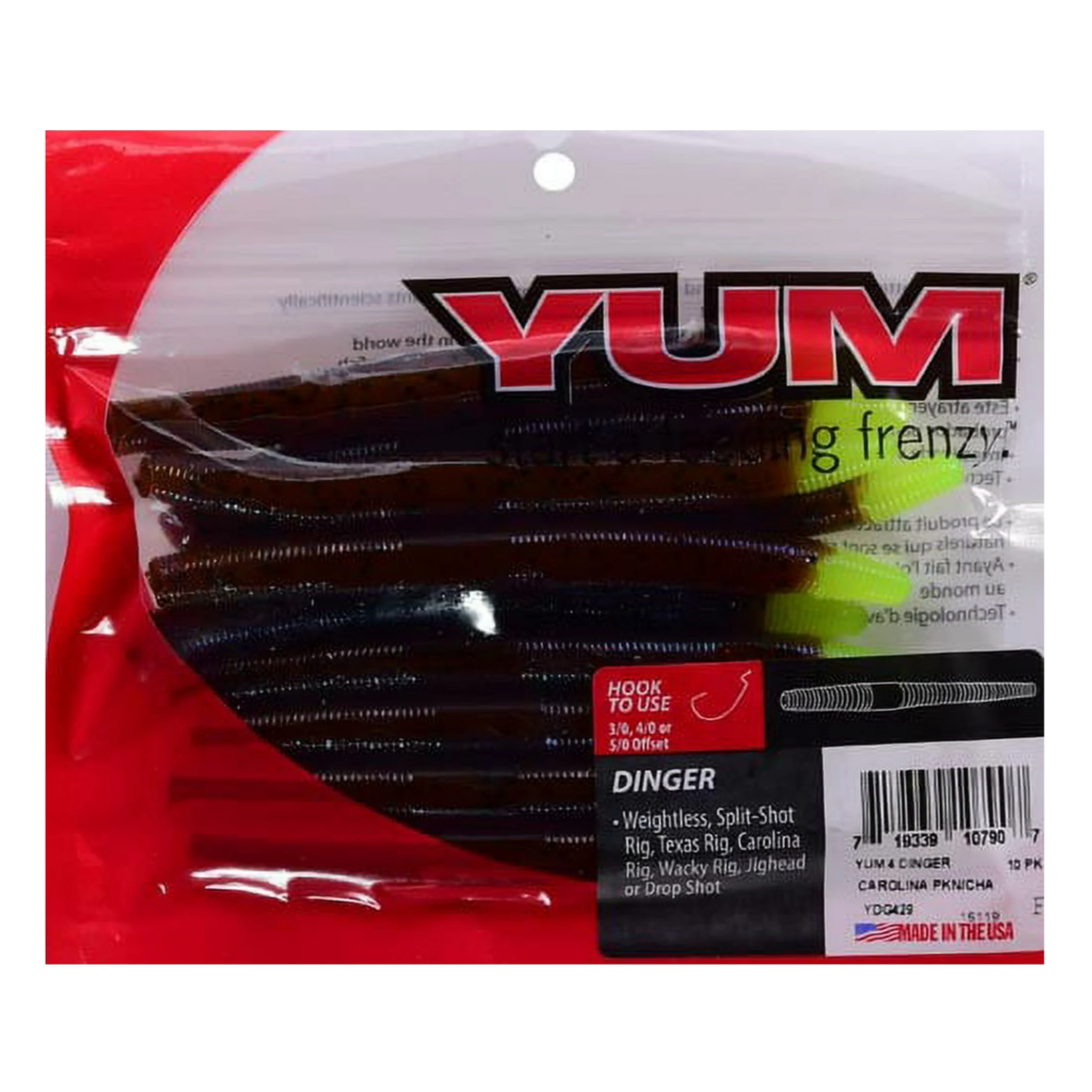 Yum Carolina Pumpkin Soft Plastiuc Worm