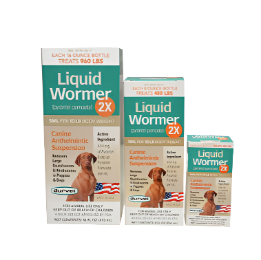 Durvet Liquid Wormer 8 oz - Flavored Dewormer for Hookworms & Roundworms - Puppies & Adult Dogs