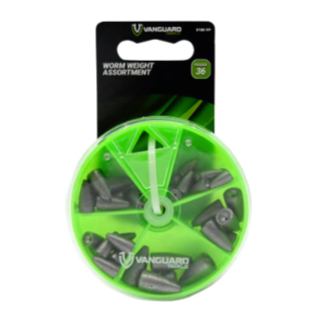 Vanguard Tackle Bullet Worm Weight Assortment 36 pcs