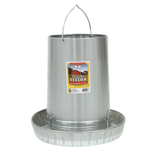 Little Giant Hanging Galvanized Poultry Feeder 30 Lb 14" Pan