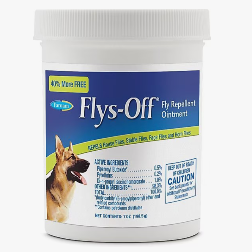 Flys-Off Fly Repellent Dog & Horse Ointment, 7-oz tub