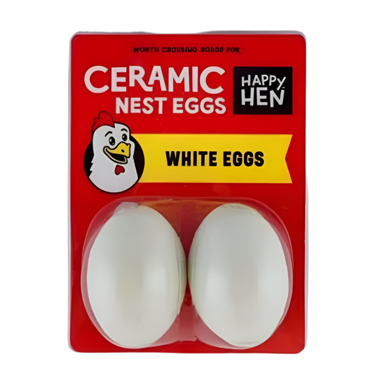 Happy Hen Ceramic Nest Eggs White