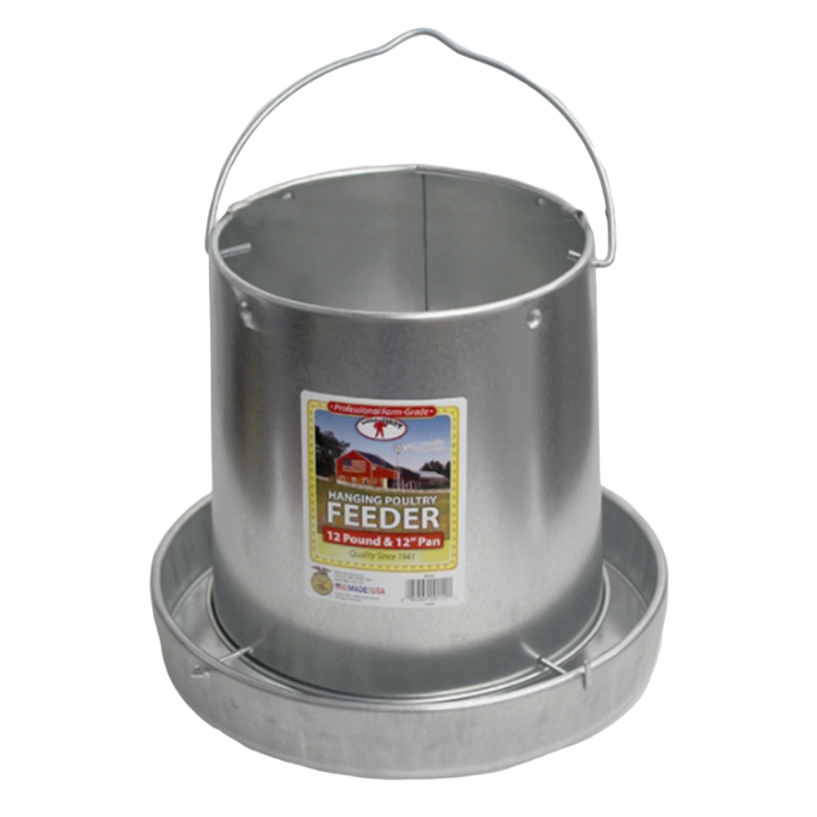 Little Giant Galvanized Hanging Poultry Feeder 12 Lb 12" Pan