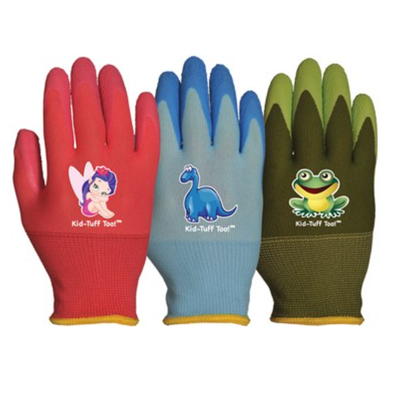 Bellingham® Kids Tuff Too™ Gloves - X-Small - Pink Fairy, Blue Dinosaur, Green Frog