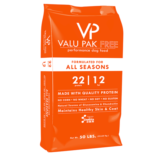 VALU-PAK FREE 22-12 (Orange Bag) 50 lb Dry Dog Food