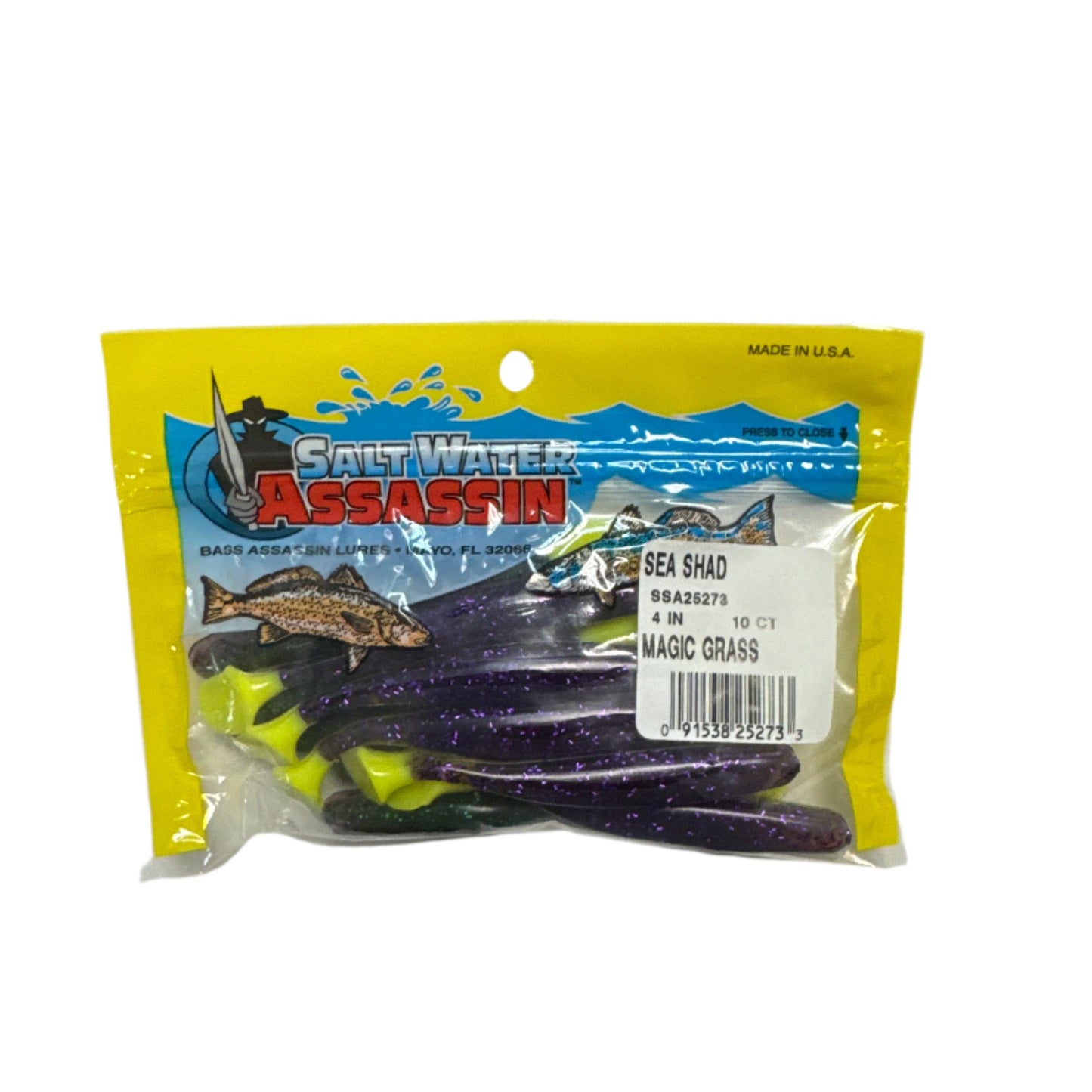 Saltwater Assassin Shad Magic Grass 4in 10 Ct