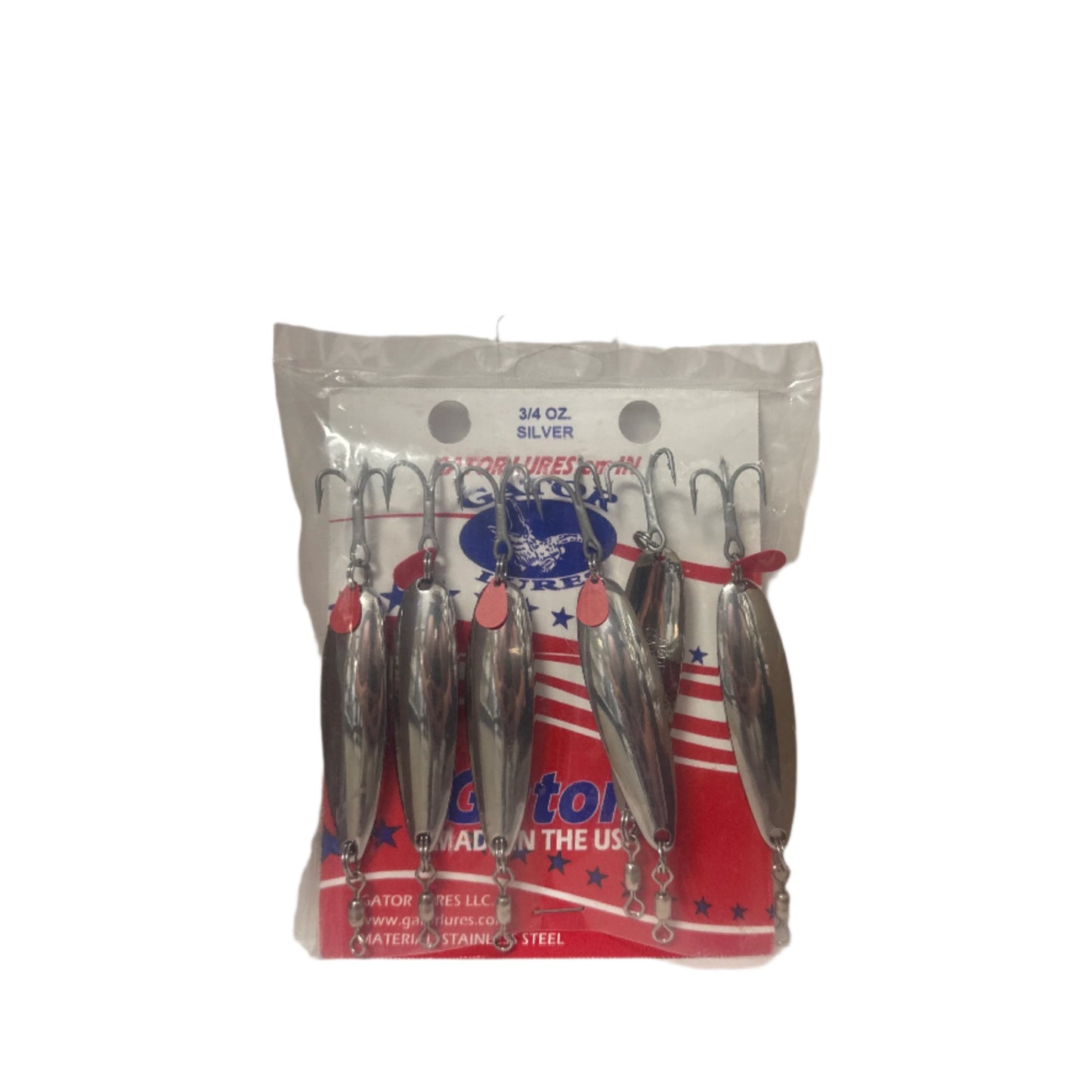 Spoon Lures 3/4 Oz Silver 6 Pack