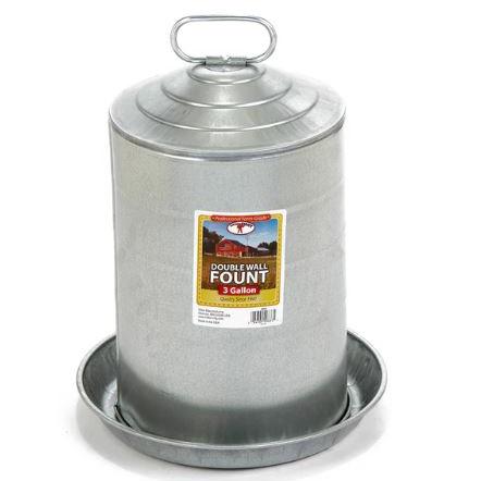 Double Wall Fount Galvanized 3 Gal Waterer