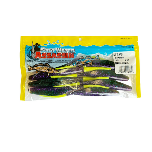 Saltwater Assassin Shad Magic Grass 5in 8 Ct