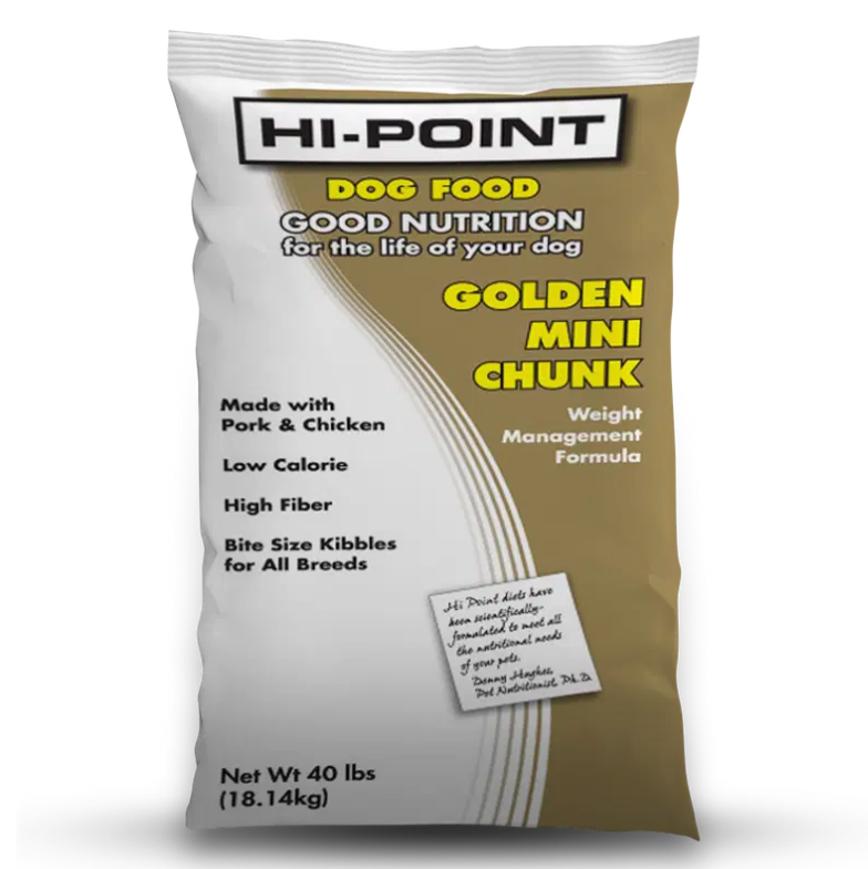 Hi-Point Dog Food Golden Mini Chunk | Weight Management Formula 40 lb Dry Dog Food