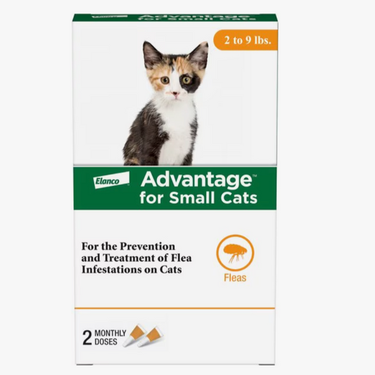 Advantage Topical Flea Prevention for Small Cats, 2-9 lbs, 2-Monthly Treatments