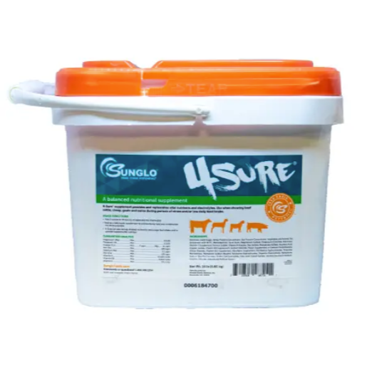 Sunglo 4Sure Electrolytes for Show Beef Cattle, Sheep, Goats & Swine 15LB