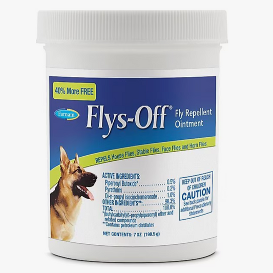 Flys-Off Fly Repellent Dog & Horse Ointment, 7-oz tub