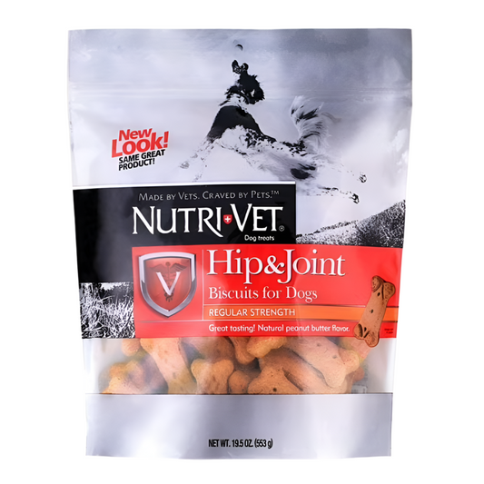 Nutri-Vet Hip & Joint Biscuits for Dogs - Regular Strength [Dog, Health Aids] 19.5 oz