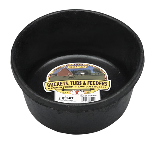 2 Quart Rubber Feed Pan For Dogs, Rabbits and Small Livestock