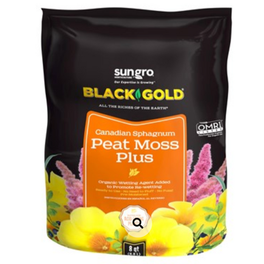Black Gold Peat Moss Plus 8qt