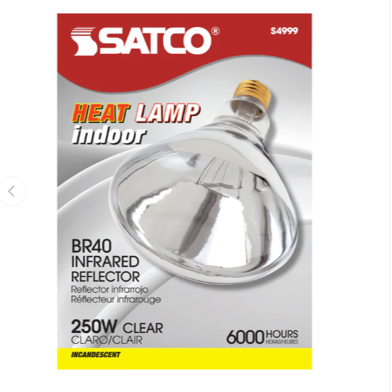 Satco 250 W BR40 Heat Lamp Incandescent Bulb E26 (Medium) Warm White 1 pk