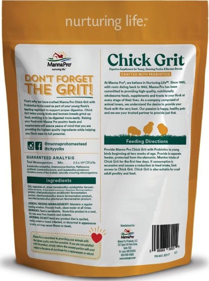 Manna Pro Chick Grit with Probiotics Chicken Food, 5-lb bag