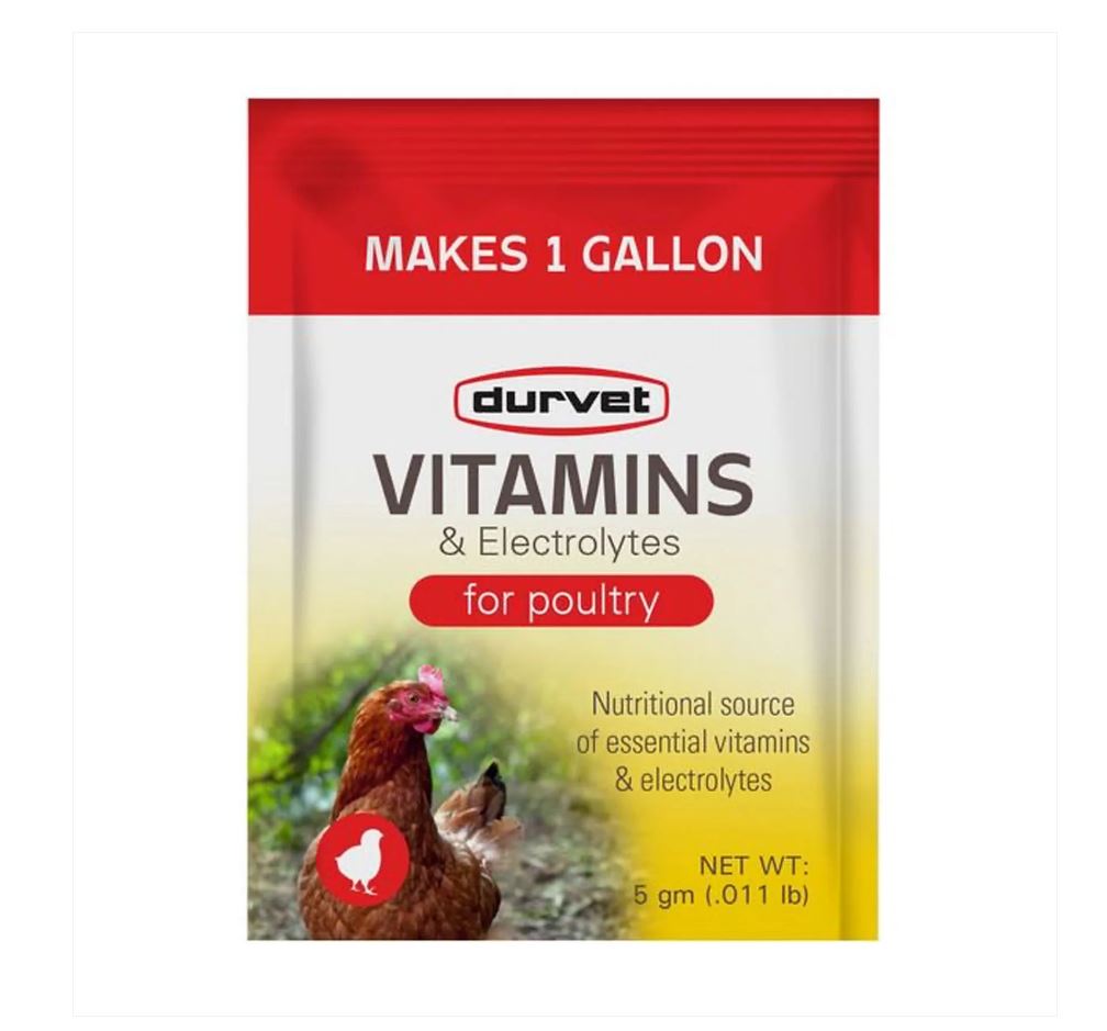 Durvet Vitamins & Electrolytes for Poultry, 5 gm